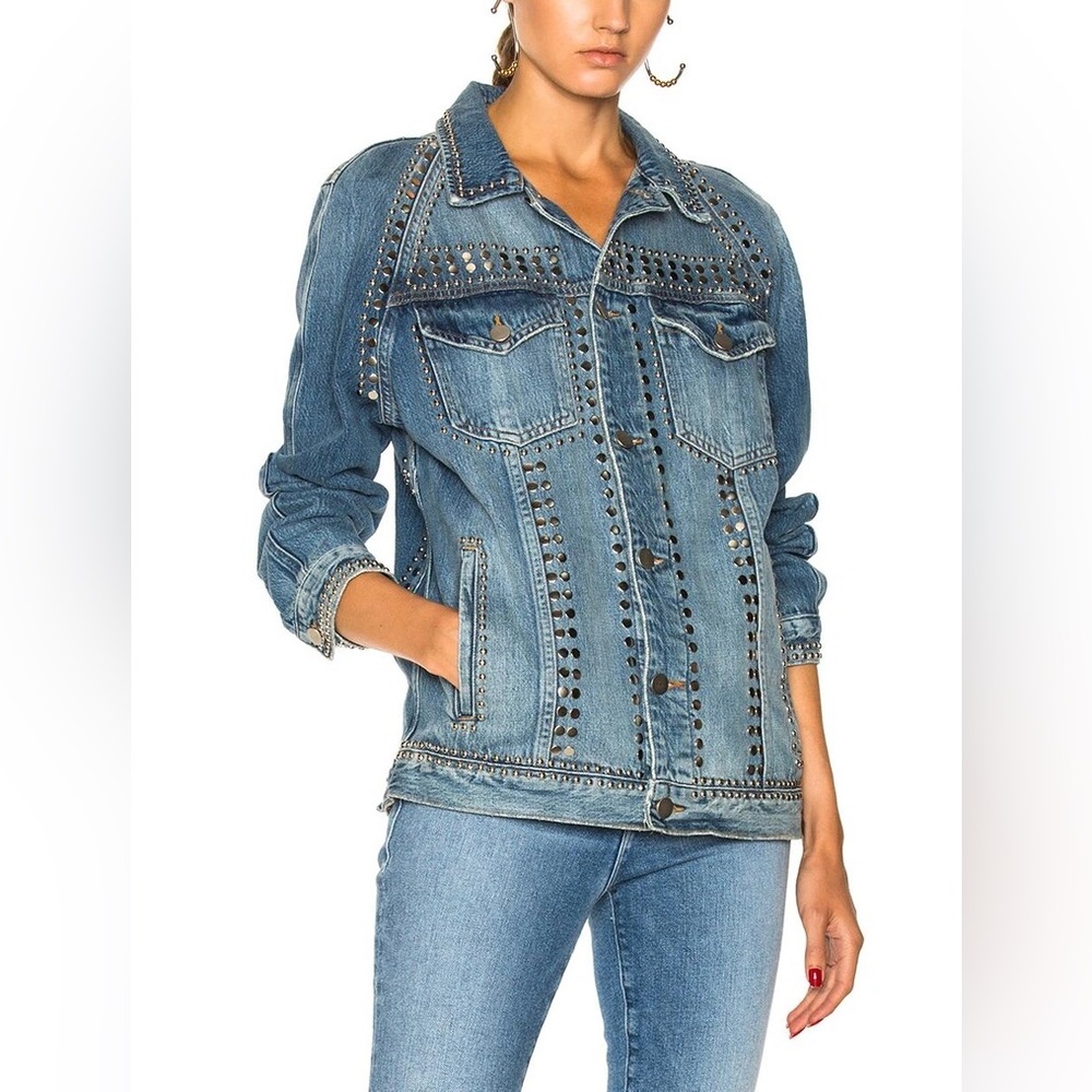 FRAME Denim Le Studded jean jacket  (oversized 4-6)